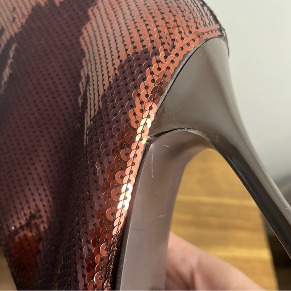 Anne Michelle Refuel-63 High Heel Boot Women's Size 9 with Sequin Burgandy - Picture 6 of 9